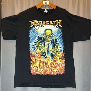 VTG Megadeth Nuke Kids Vic Rattlehead 2011 Tour Shirt Anvil Blue Tag Large